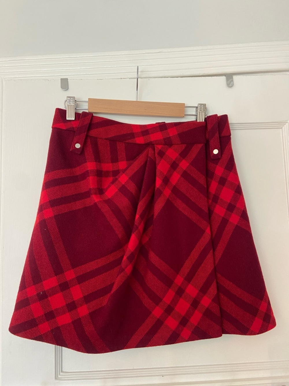 Burberry Red Plaid Circle Skirt